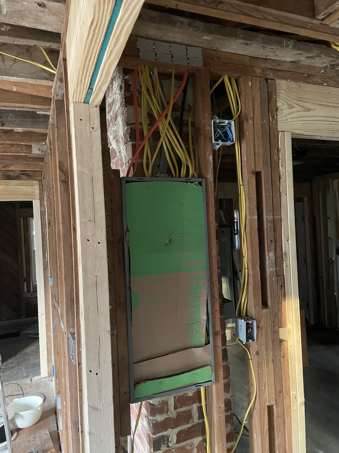 Extensive residential wiring in open wall renovation