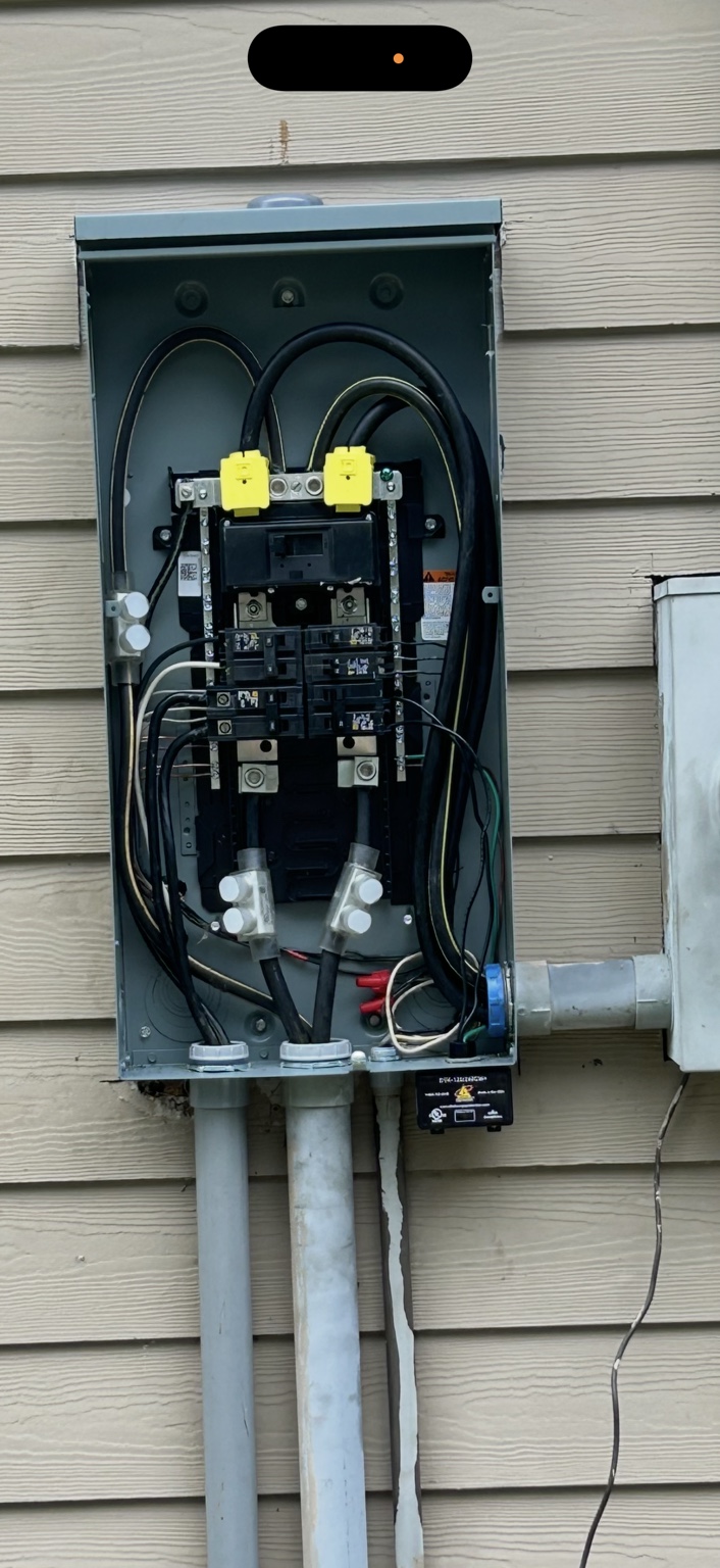 Outdoor electrical service panel installation by KK-King Electric